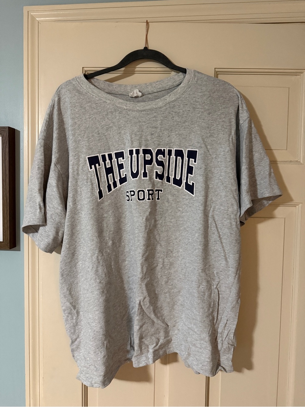 The Upside Grey Crew Neck Tee with Navy Logo